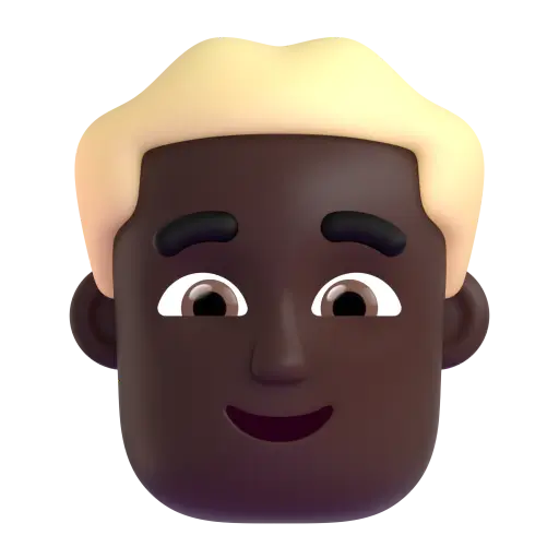 Man: Dark Skin Tone, Blond Hair