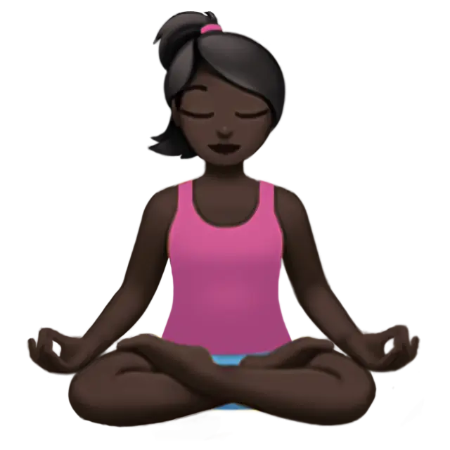 Woman in Lotus Position: Dark Skin Tone