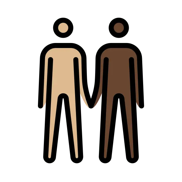 Men Holding Hands: Medium-Light Skin Tone, Dark Skin Tone