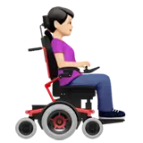 Woman in Motorized Wheelchair Facing Right: Light Skin Tone