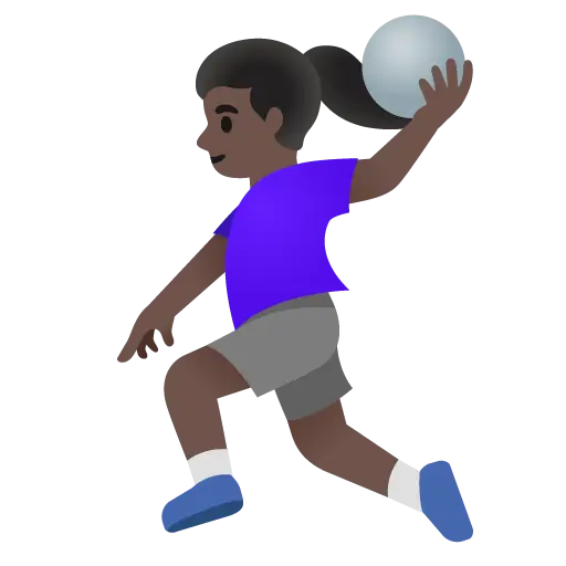 Woman Playing Handball: Dark Skin Tone