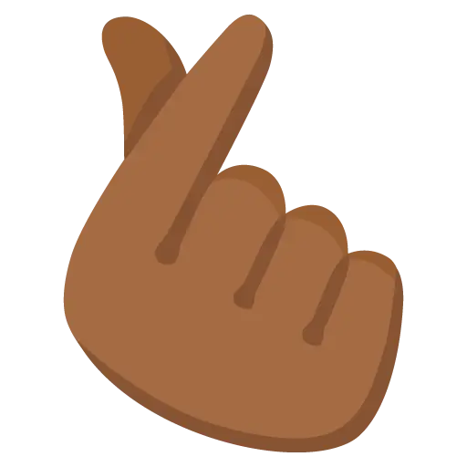 Hand with Index Finger and Thumb Crossed: Medium-Dark Skin Tone