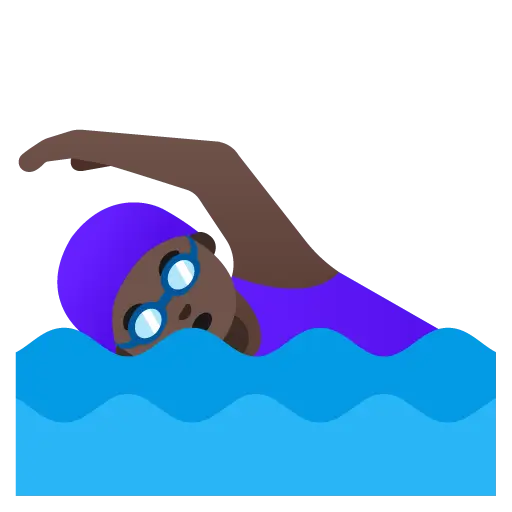 Woman Swimming: Dark Skin Tone