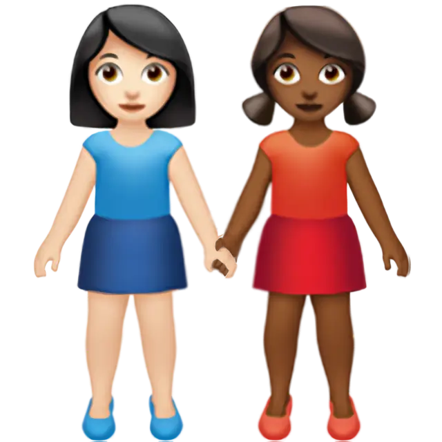 Women Holding Hands: Light Skin Tone, Medium-Dark Skin Tone