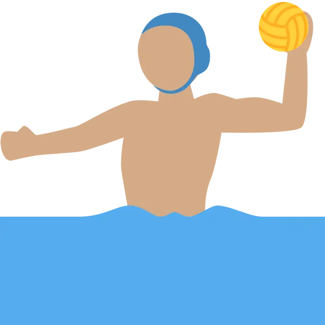 Man Playing Water Polo: Medium Skin Tone