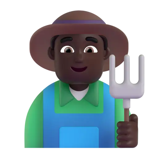 Man Farmer: Dark Skin Tone