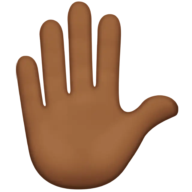 Raised Hand: Medium-Dark Skin Tone