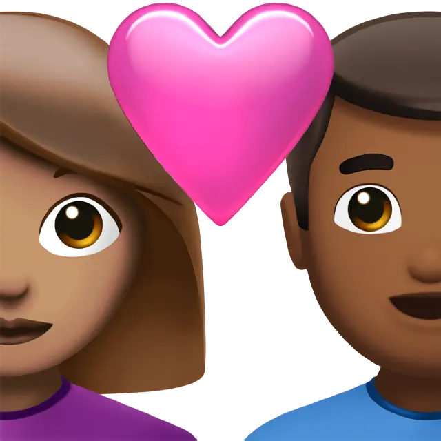 Couple with Heart: Woman, Man, Medium Skin Tone, Medium-Dark Skin Tone