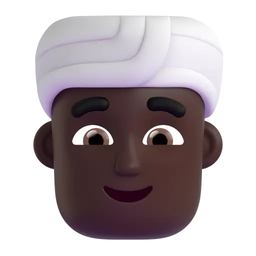 Man Wearing Turban: Dark Skin Tone