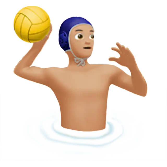 Man Playing Water Polo: Medium-Light Skin Tone