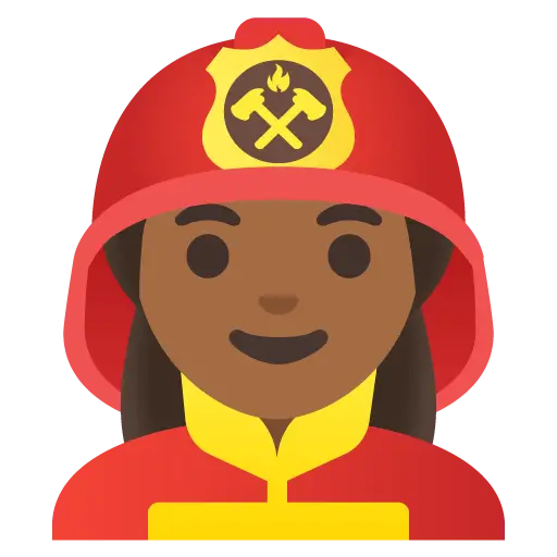 Woman Firefighter: Medium-Dark Skin Tone