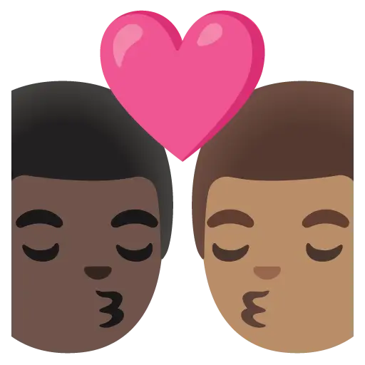 Kiss: Man, Man, Medium Skin Tone, Dark Skin Tone