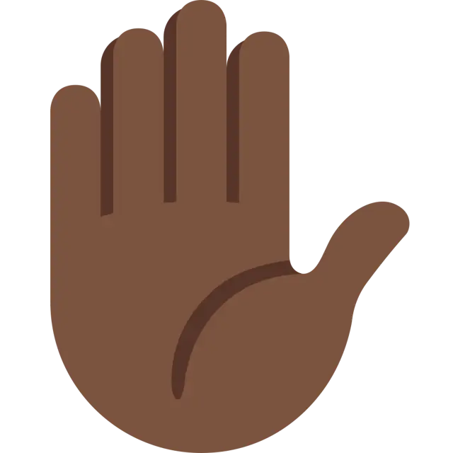 Raised Hand: Dark Skin Tone