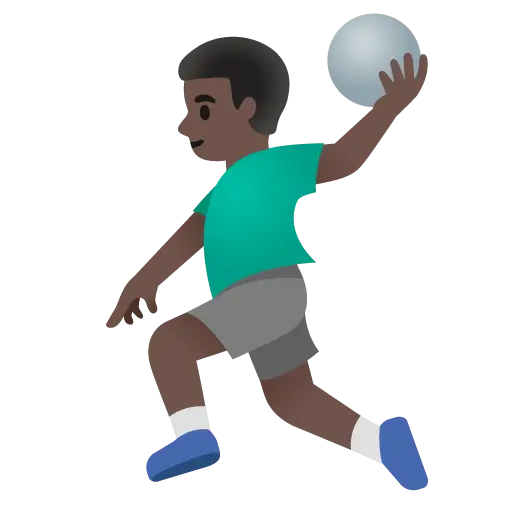 Man Playing Handball: Dark Skin Tone