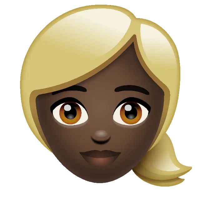 Woman: Dark Skin Tone, Blond Hair