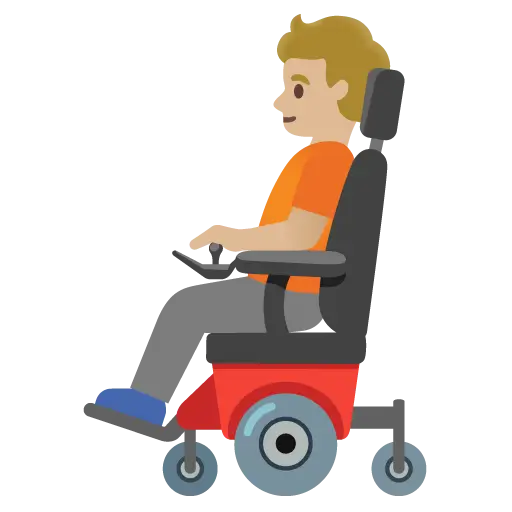 Person in Motorized Wheelchair: Medium-Light Skin Tone