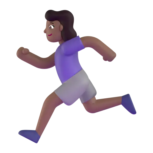 Woman Running: Medium-Dark Skin Tone