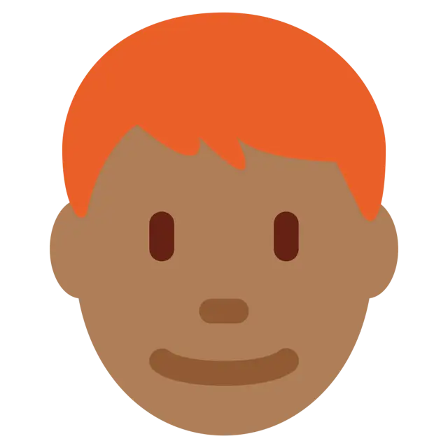 Man: Medium-Dark Skin Tone, Red Hair