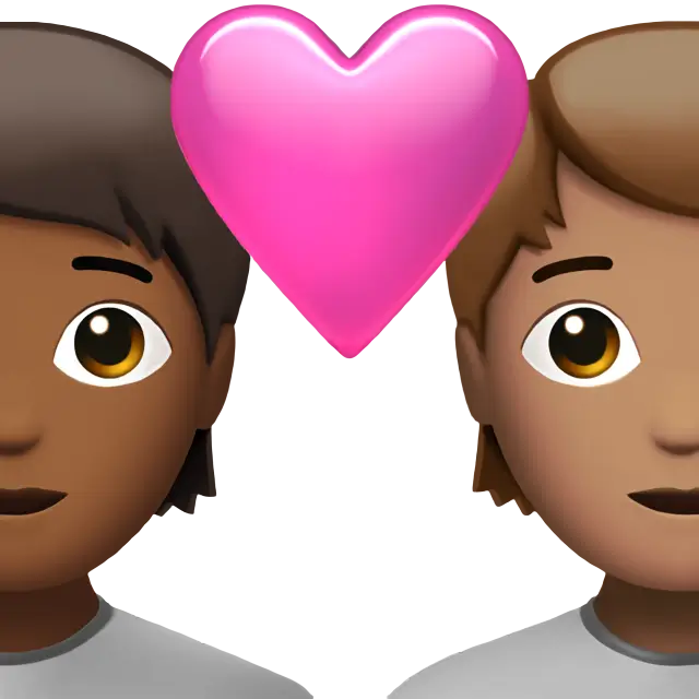 Couple with Heart: Person, Person, Medium-Dark Skin Tone, Medium Skin Tone