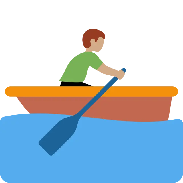 Man Rowing Boat: Medium Skin Tone