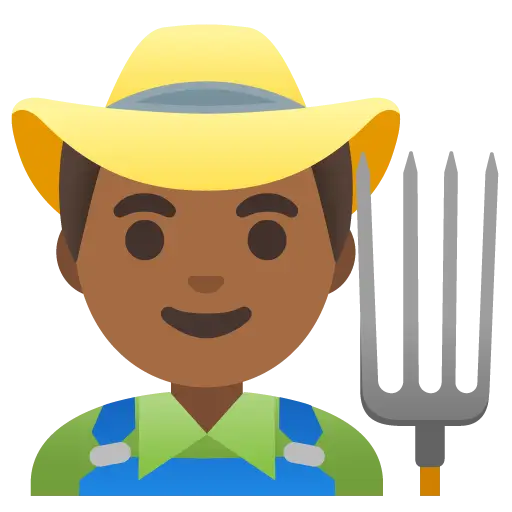 Man Farmer: Medium-Dark Skin Tone