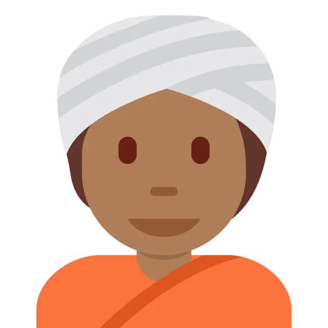 Person Wearing Turban: Medium-Dark Skin Tone