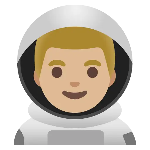 Man Astronaut: Medium-Light Skin Tone