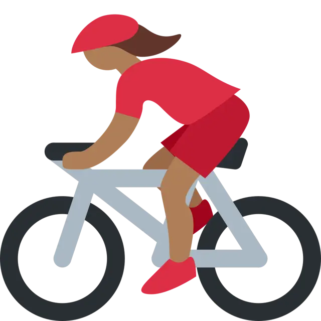 Woman Biking: Medium-Dark Skin Tone