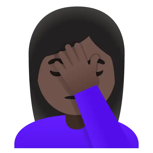 Woman Facepalming: Dark Skin Tone