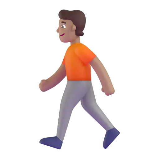 Person Walking: Medium Skin Tone