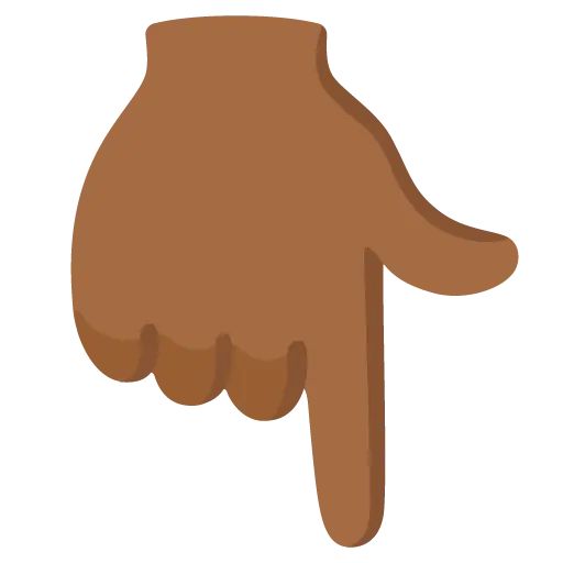 Backhand Index Finger Pointing Down: Medium-Dark Skin Tone