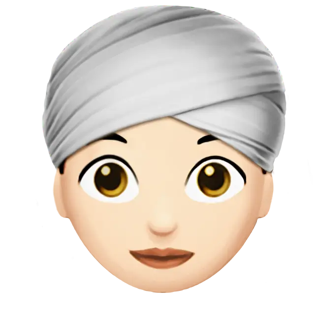 Woman Wearing Turban: Light Skin Tone