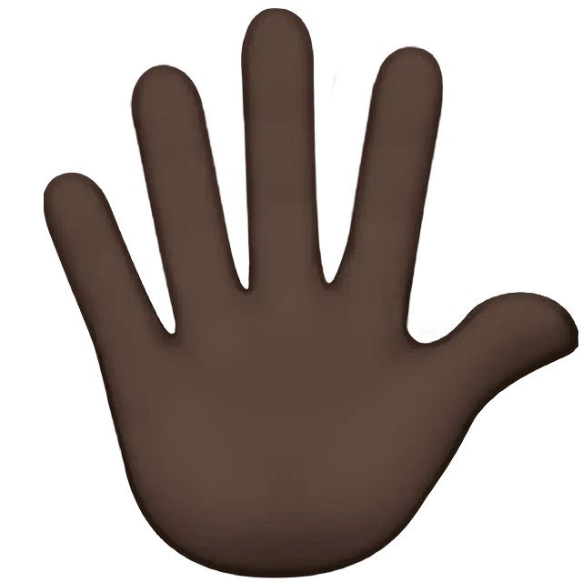 Hand with Fingers Splayed: Dark Skin Tone