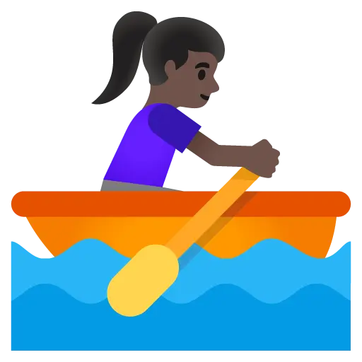 Woman Rowing Boat: Dark Skin Tone