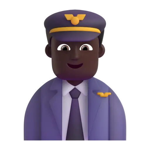 Man Pilot: Dark Skin Tone