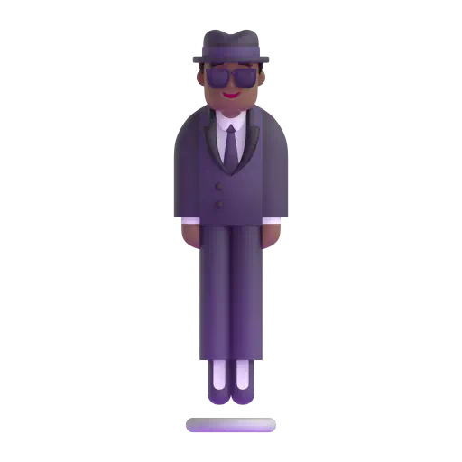 Person in Suit Levitating: Medium-Dark Skin Tone