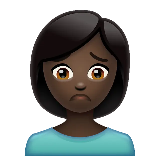 Person Frowning: Dark Skin Tone