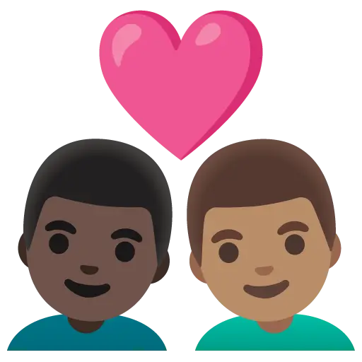 Couple with Heart: Man, Man, Medium Skin Tone, Dark Skin Tone