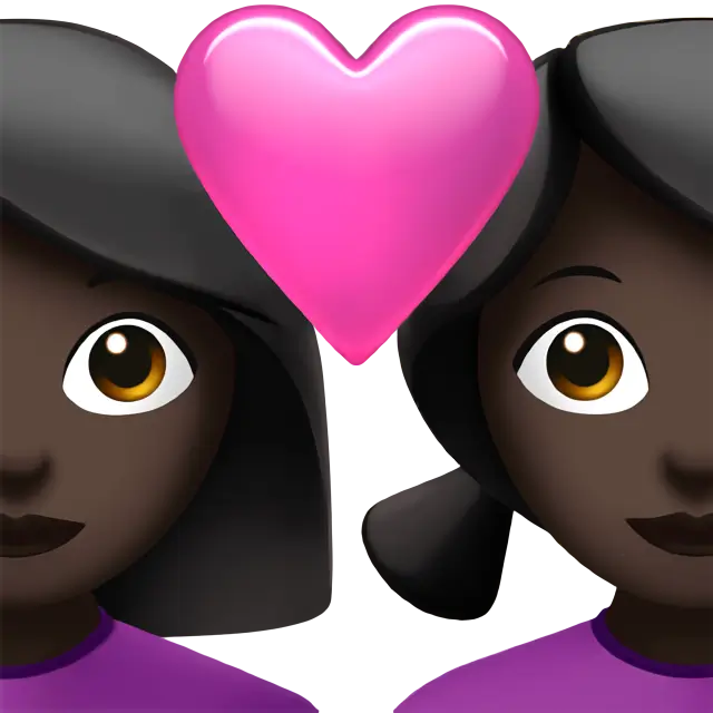 Couple with Heart: Woman, Woman, Dark Skin Tone