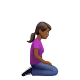 Woman Kneeling Facing Right: Medium-Dark Skin Tone