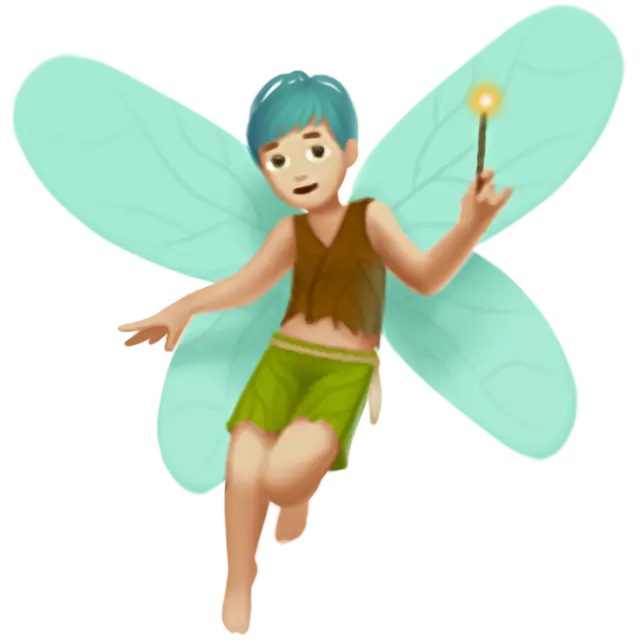 Man Fairy: Medium-Light Skin Tone