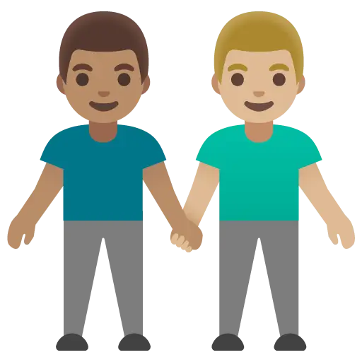 Men Holding Hands: Medium-Light Skin Tone, Medium Skin Tone