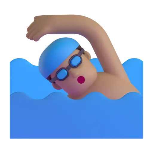 Man Swimming: Medium Skin Tone