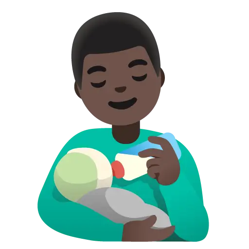 Man Feeding Baby: Dark Skin Tone