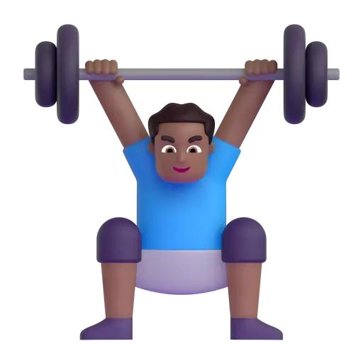 Man Lifting Weights: Medium-Dark Skin Tone