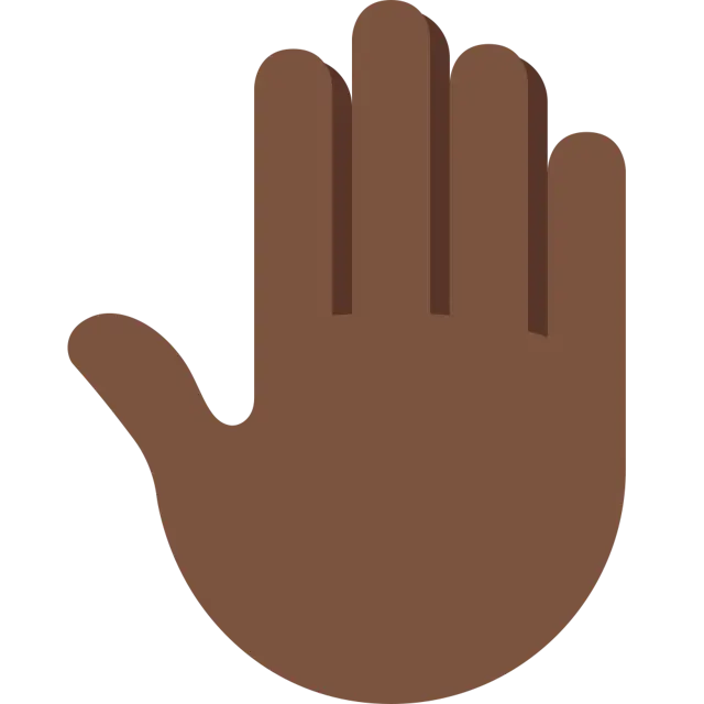 Raised Back Of Hand: Dark Skin Tone