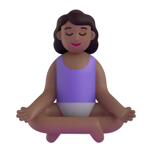 Woman in Lotus Position: Medium-Dark Skin Tone