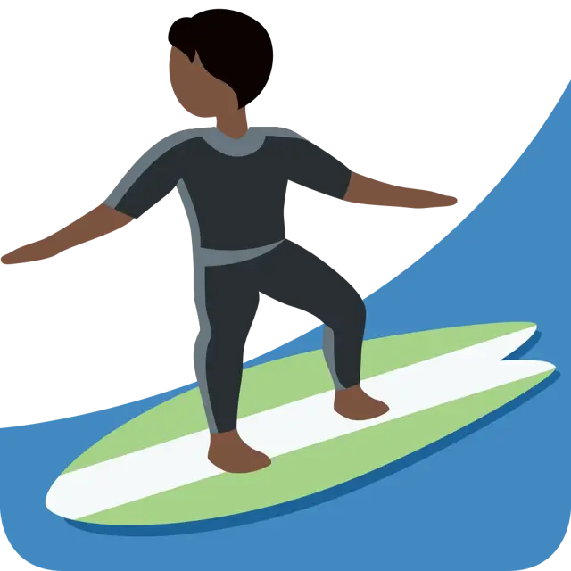 Person Surfing: Dark Skin Tone