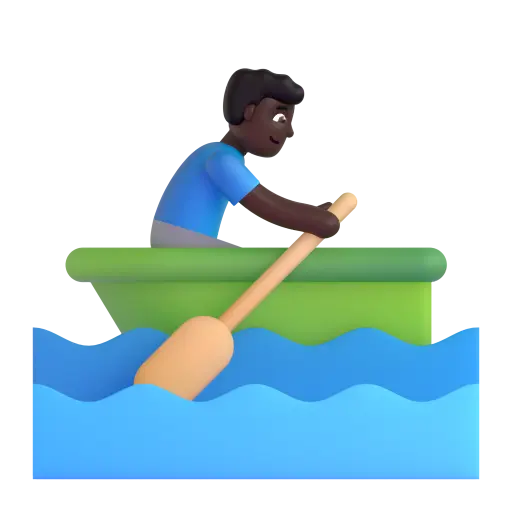 Man Rowing Boat: Dark Skin Tone