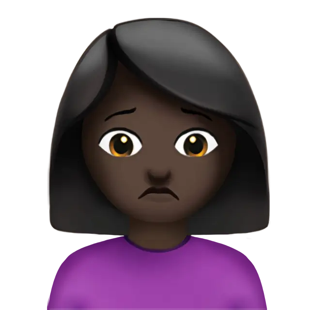 Woman Frowning: Dark Skin Tone